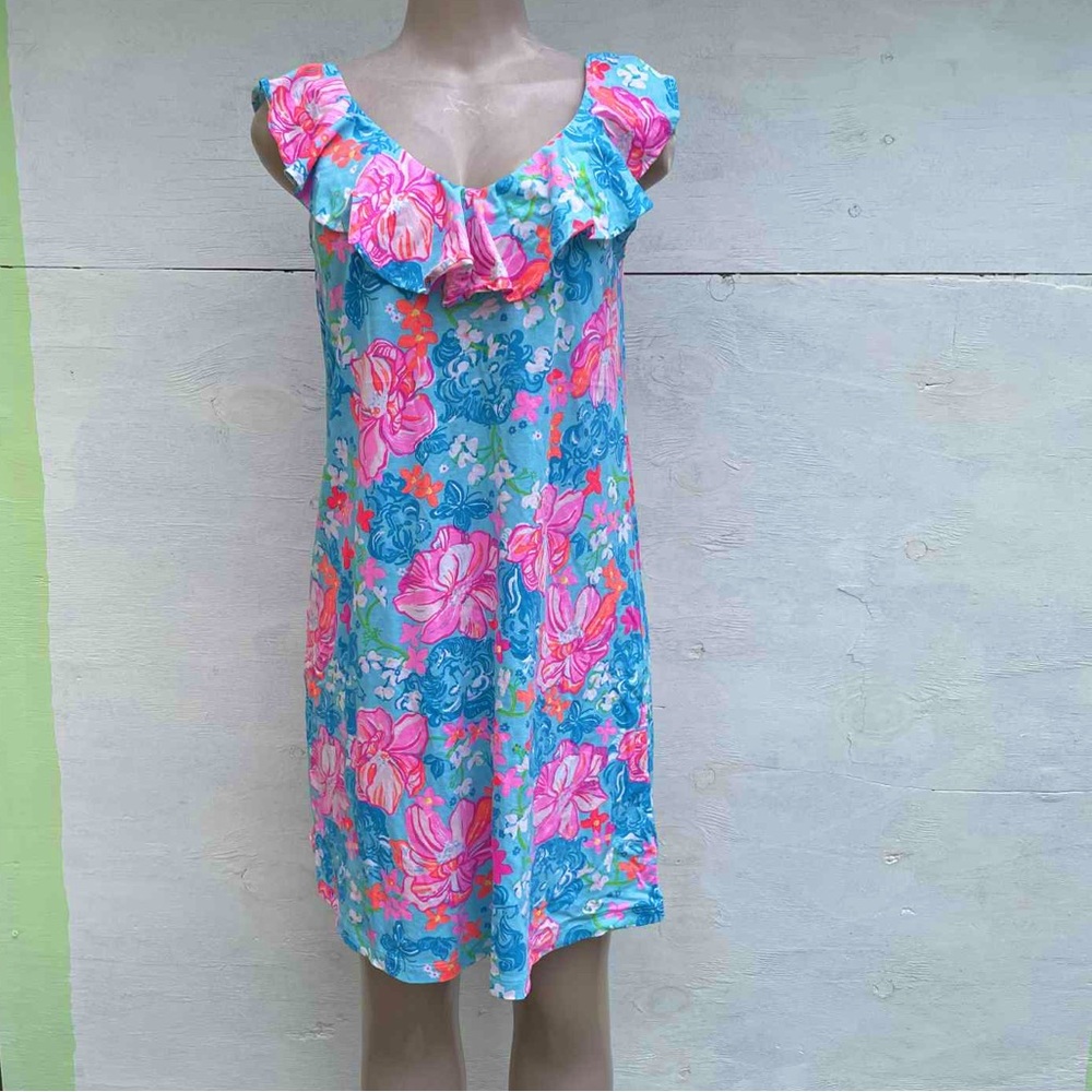 Lilly Pulitzer Pastel Floral Dress in Blue and Pink